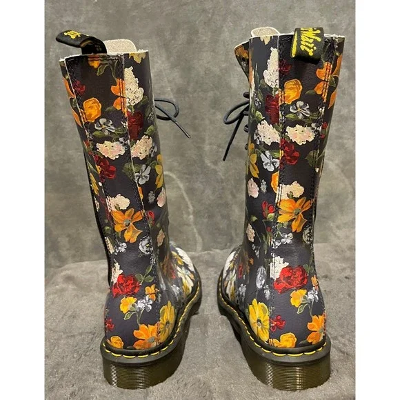 Dr. Martens Darcy Floral 14 Eye Tall Darcy Boots us 9 - Picture 4 of 10